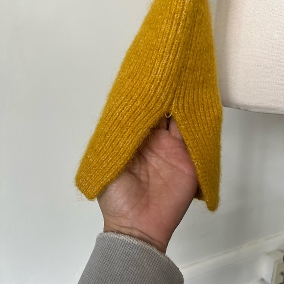 Mustard Cropped Wool and Mohair Blend Sweater - Picture 5 of 9